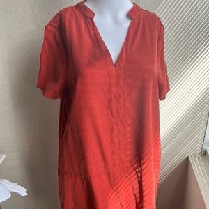 Lulu's Siesta Rust Orange Short Sleeve Shift Dress